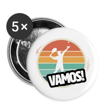Vamos tennis rétro - Lot de 5 grands badges (56 mm) - blanc - Devant