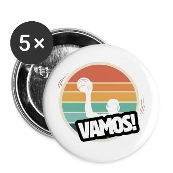 Vamos Retro-Wasserball - Buttons groß 56 mm (5er Pack) - Weiß - Vorne