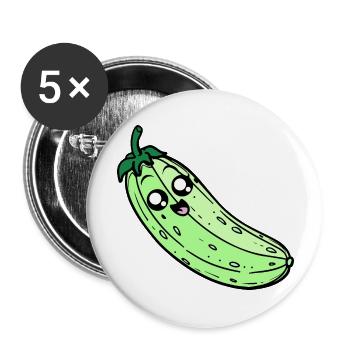 Cucumber Bro - Buttons groß 56 mm (5er Pack) - Weiß - Vorne