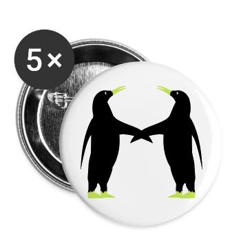 pinguin 2 - Buttons groß 56 mm (5er Pack) - Weiß - Vorne
