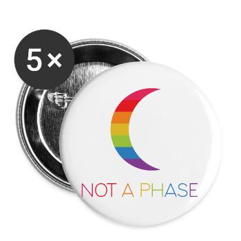 LGBTQ Pride Month - Keine Phase - LGBT - Buttons groß 56 mm (5er Pack) - Weiß - Vorne