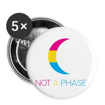 LGBTQ Pride Month - Keine Phase - Pansexuell - Buttons groß 56 mm (5er Pack) - Weiß - Vorne