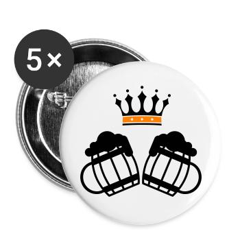 Beer Crown - Buttons large 2.2''/56 mm (5-pack) - white - Front