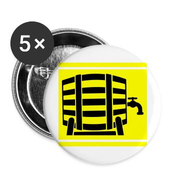 Beer barrel beer - Buttons large 2.2''/56 mm (5-pack) - white - Front