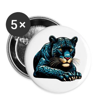 Panther - Buttons groß 56 mm (5er Pack) - Weiß - Vorne