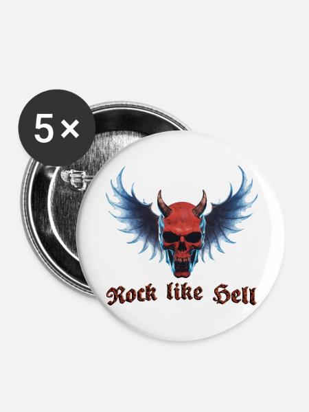 Wing Devil 2024 01 - Buttons groß 56 mm (5er Pack) - Weiß