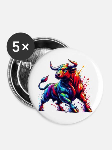 Bull - Buttons large 2.2''/56 mm (5-pack) - white