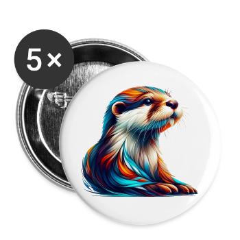 Otter - Buttons large 2.2''/56 mm (5-pack) - white - Front
