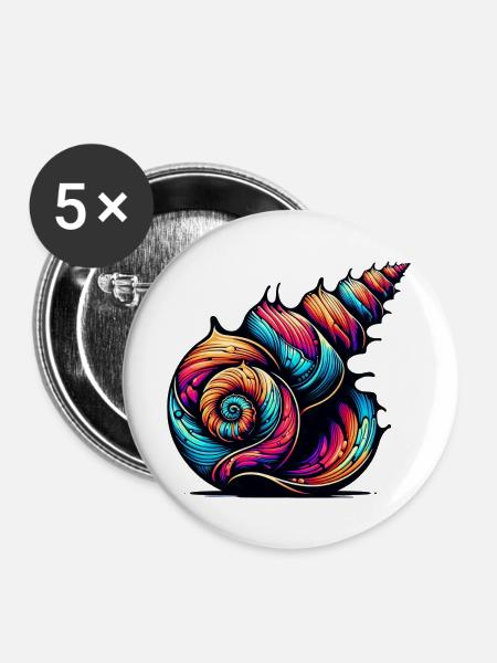 Muschel - Buttons groß 56 mm (5er Pack) - Weiß