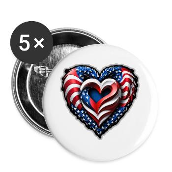Das Herz - Buttons groß 56 mm (5er Pack) - Weiß - Vorne