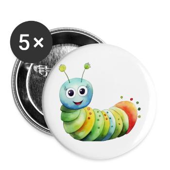 Caterpillar class class animal caterpillar - Buttons large 2.2''/56 mm (5-pack) - white - Front