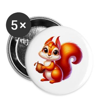 Squirrel - Buttons large 2.2''/56 mm (5-pack) - white - Front