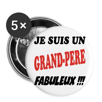 I'm a fabulous grandfather!! - Buttons large 2.2''/56 mm (5-pack) - white - Front