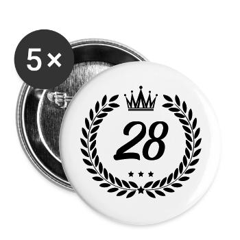 wappen 28 - Buttons groß 56 mm (5er Pack) - Weiß - Vorne