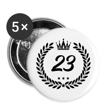 blason 23 - Lot de 5 grands badges (56 mm) - blanc - Devant