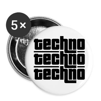 Techno Techno Techno - Buttons large 2.2''/56 mm (5-pack) - white - Front