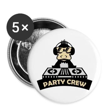 duck party crew - Buttons groß 56 mm (5er Pack) - Weiß - Vorne