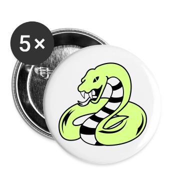 snake 02 - Buttons groß 56 mm (5er Pack) - Weiß - Vorne