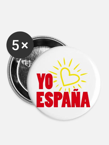 Spanien Espana - Buttons groß 56 mm (5er Pack) - Weiß