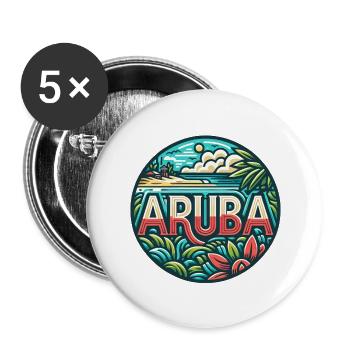Aruba - Caribbean - Dutch Indies - Karibik - Buttons large 2.2''/56 mm (5-pack) - white - Front