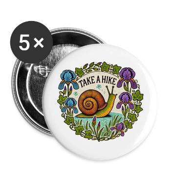 Machen Sie eine Wanderung - Buttons groß 56 mm (5er Pack) - Weiß - Vorne