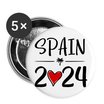 Spain heart 2024 - Buttons groß 56 mm (5er Pack) - Weiß - Vorne