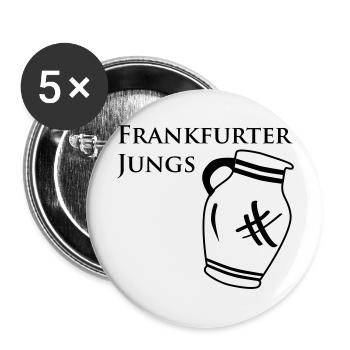 Frankfurter Jungs Bembel – Frankfurt Bembel Shop - Buttons groß 56 mm (5er Pack) - Weiß - Vorne