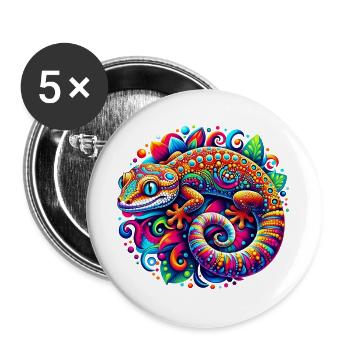 Gecko - Buttons large 2.2''/56 mm (5-pack) - white - Front