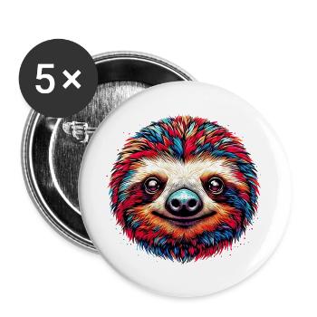 Paresse - Lot de 5 grands badges (56 mm) - blanc - Devant
