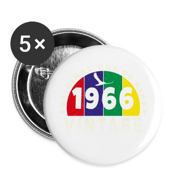 Vintage 1966 Retro - Bursdag - Buttons large 2.2''/56 mm (5-pack) - white - Front