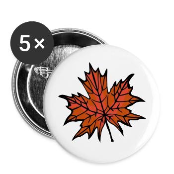 Feuille d’automne 2 - Lot de 5 grands badges (56 mm) - blanc - Devant