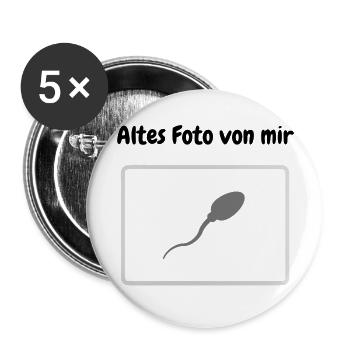 Altes Foto von mir - Buttons groß 56 mm (5er Pack) - Weiß - Vorne
