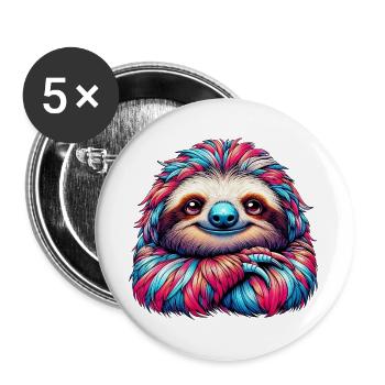 Paresse - Lot de 5 grands badges (56 mm) - blanc - Devant