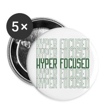 Hyperfocused in green - Buttons groß 56 mm (5er Pack) - Weiß - Vorne