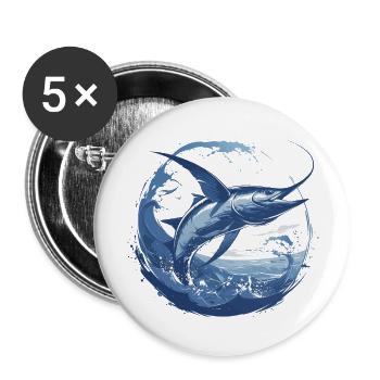 Nice Marlin costume for Marlin Animal Lovers - Lot de 5 grands badges (56 mm) - blanc - Devant