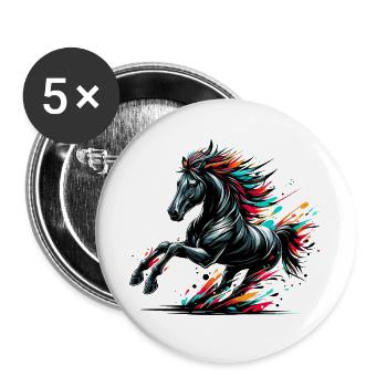 Horse - Buttons large 2.2''/56 mm (5-pack) - white - Front