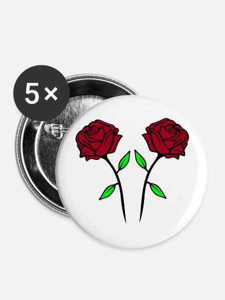 rosen - Buttons groß 56 mm (5er Pack) - Weiß