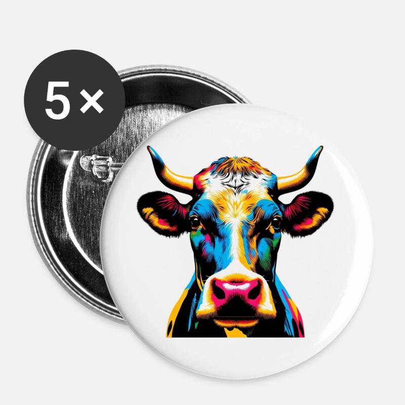 Cow - Buttons large 2.2''/56 mm (5-pack) - white