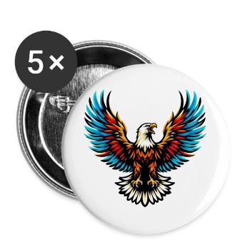 Adler - Buttons groß 56 mm (5er Pack) - Weiß - Vorne