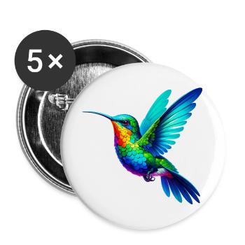 Hummingbird - Buttons large 2.2''/56 mm (5-pack) - white - Front