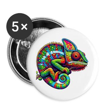 Chameleon - Buttons large 2.2''/56 mm (5-pack) - white - Front