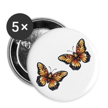 Butterflies - Buttons large 2.2''/56 mm (5-pack) - white - Front
