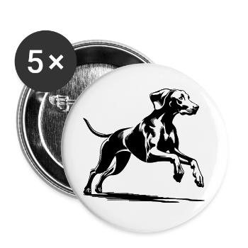 Weimaraner - Buttons groß 56 mm (5er Pack) - Weiß - Vorne