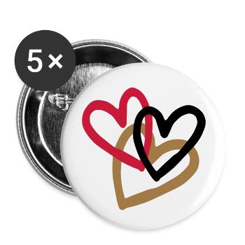 verknüpftes II - Buttons groß 56 mm (5er Pack) - Weiß - Vorne
