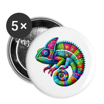 Chameleon - Buttons large 2.2''/56 mm (5-pack) - white - Front
