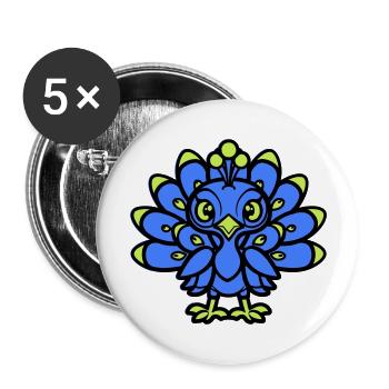 Bande dessinée Paon - Lot de 5 grands badges (56 mm) - blanc - Devant