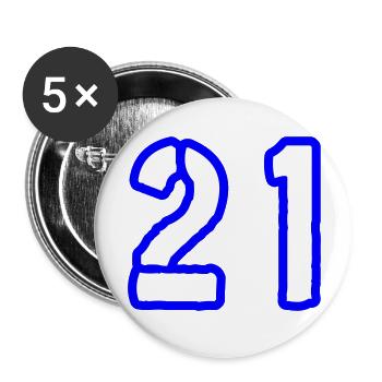 21 Zahl Symbol - Buttons groß 56 mm (5er Pack) - Weiß - Vorne
