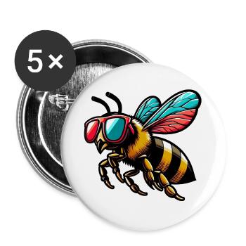 Bee - Buttons large 2.2''/56 mm (5-pack) - white - Front