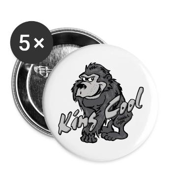 Gorilla King Cool - Buttons groß 56 mm (5er Pack) - Weiß - Vorne