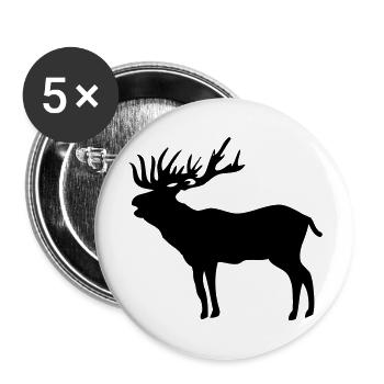 reh silhouette - Buttons groß 56 mm (5er Pack) - Weiß - Vorne